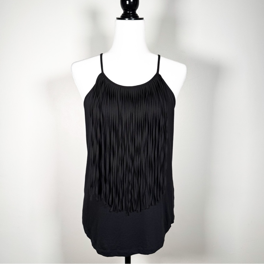 Black Fringe Tank Top